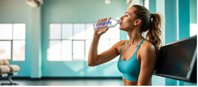 Woman drinking water at a fitness studio